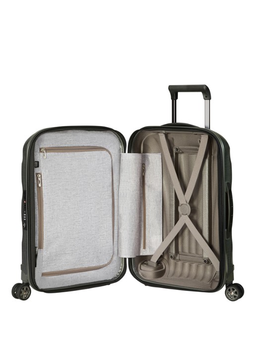 Samsonite C-Lite uitbreidbare spinner met USB-poort 55 cm - voorkant 5 groen