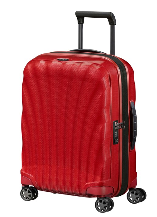 Samsonite C-Lite vergrootbare spinner 55 cm - voorkant 4 rood