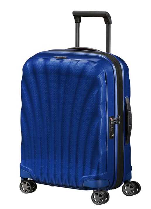 Samsonite C-Lite vergrootbare spinner 55 cm - voorkant 3 kobaltblauw