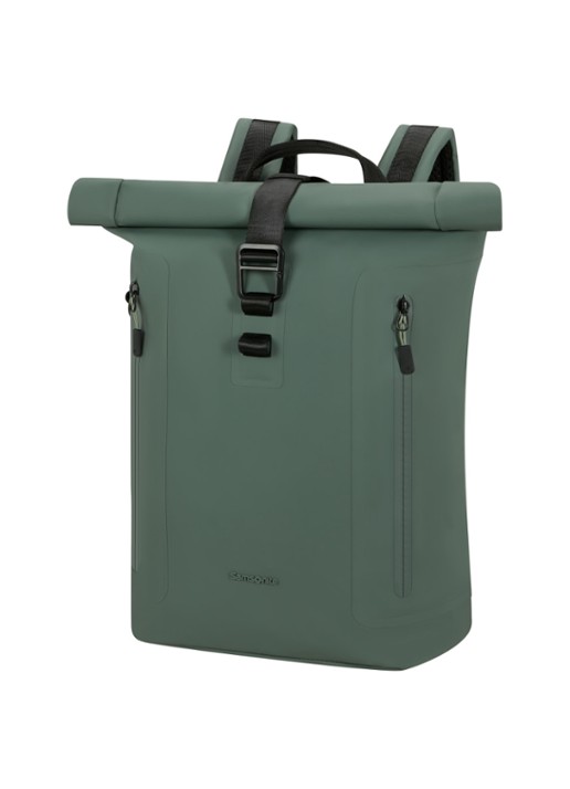 Samsonite Coatify rolltop rugzak met 14,1 inch laptopvak - voorkant 4 olijfgroen