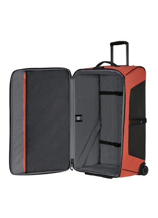 Samsonite ECODIVER DUFFLE/WH 79/29 COFFEE BEAN - achterkant oranjerood