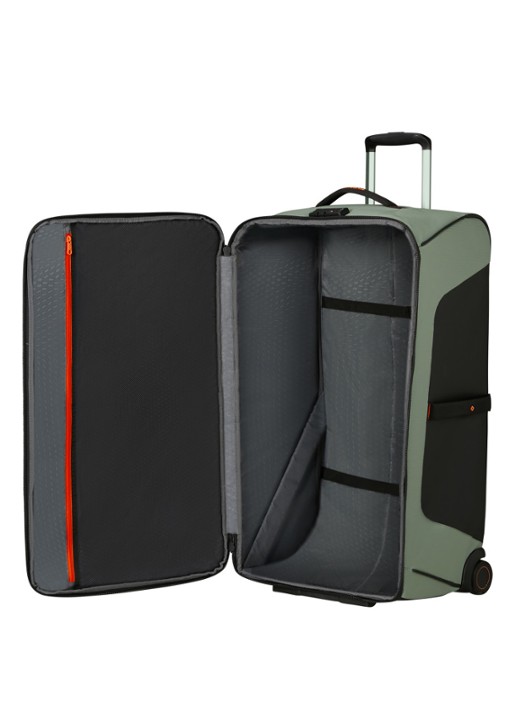 Samsonite ECODIVER DUFFLE/WH 79/29 COFFEE BEAN - achterkant lichtgroen