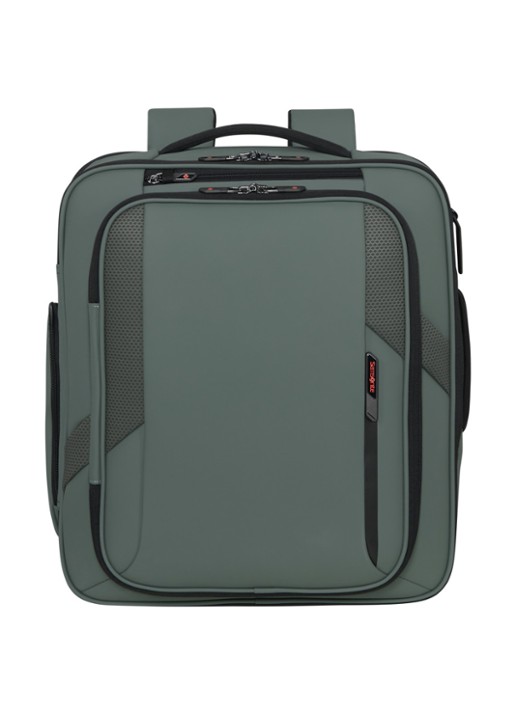 Samsonite Glazed M rugzak met 17 inch laptopvak - voorkant mosgroen
