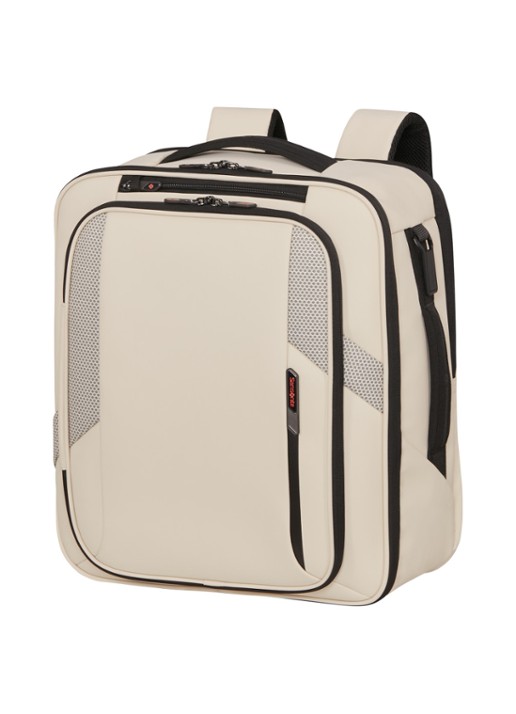 Samsonite Glazed M rugzak met 17 inch laptopvak - voorkant 3 zand