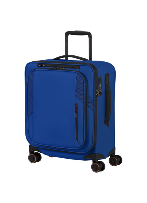 Samsonite Glazed vergrootbare spinner 55 cm - voorkant 2 kobaltblauw