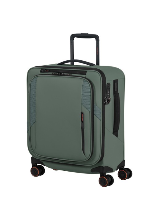 Samsonite Glazed vergrootbare spinner 55 cm - voorkant 2 mosgroen