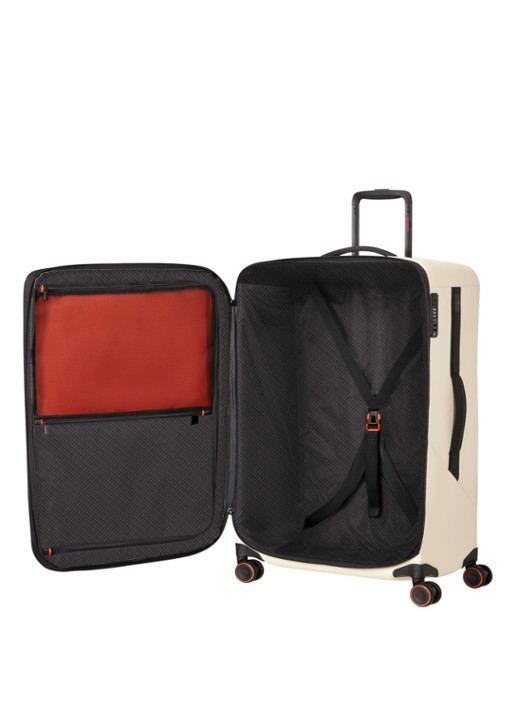 Samsonite Glazed vergrootbare spinner 78 cm - achterkant zand