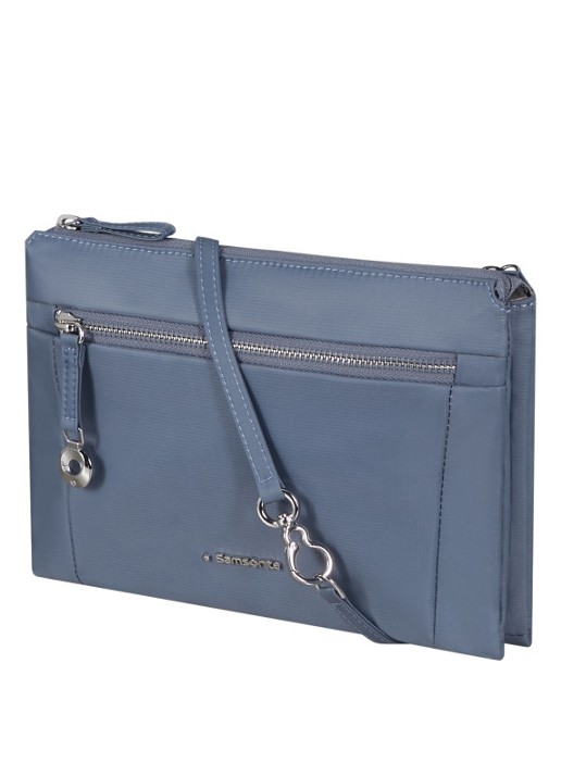 Samsonite Move Journey Mini schoudertas met logo - voorkant 4 staalblauw