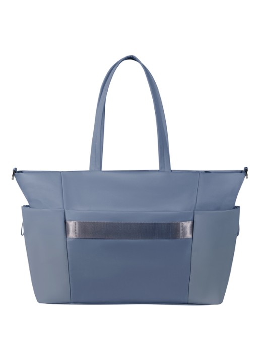Samsonite Move Journey schoudertas met 14,1 inch laptopvak - detail 3 blauwgrijs