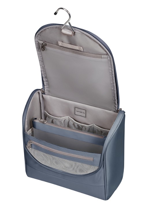 Samsonite Move Journey toilettas met logo - detail staalblauw