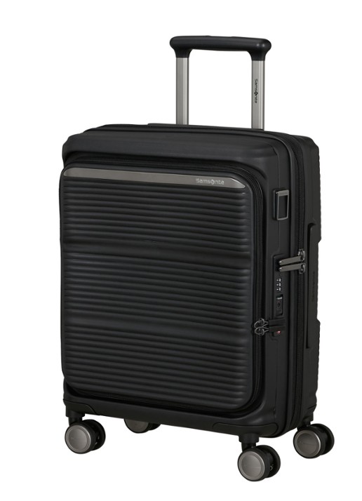 Samsonite Paralux vergrootbare spinner 55 cm - voorkant 3 zwart