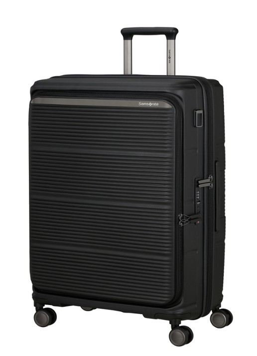 Samsonite Paralux vergrootbare spinner 75 cm - voorkant 3 zwart