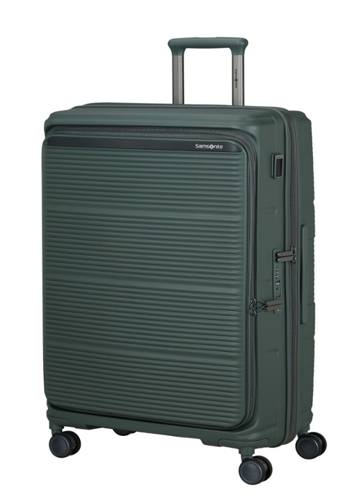 Samsonite Paralux vergrootbare spinner 75 cm - voorkant 4 olijfgroen