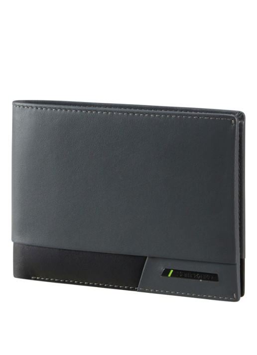 Samsonite Pro-DLX 6 portemonnee van leer - detail 4 blauwgrijs