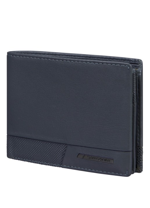Samsonite Pro-DLX 6 portemonnee van leer - detail donkerblauw