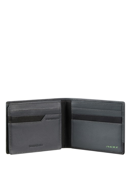 Samsonite Pro-Dlx 6 Slg portemonnee van leer - voorkant 3 blauwgrijs