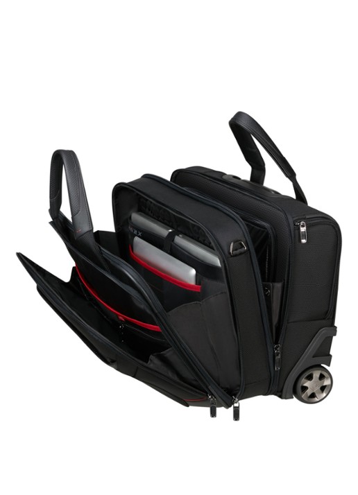 Samsonite Pro-DLX 6 trolley businesstas met 15,6 inch laptopvak - detail zwart