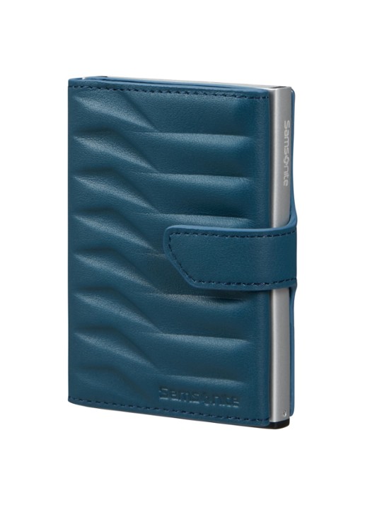 Samsonite Proxis pasjeshouder van leer - detail petrol