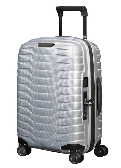 Samsonite Proxis uitbreidbare spinner 55 cm - voorkant 3 zilver