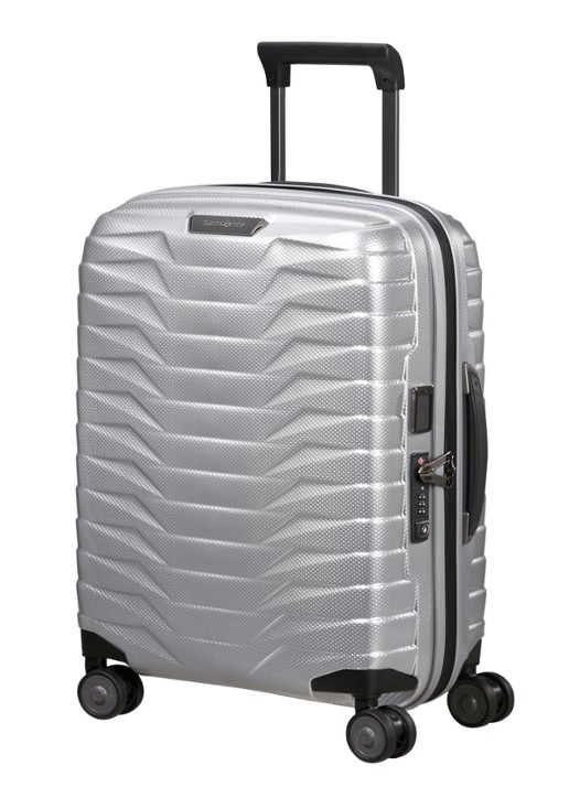 Samsonite Proxis vergrootbare spinner 55 cm - voorkant 3 zilver
