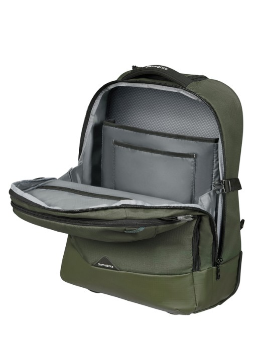 Samsonite Roadseeker Laptop/Backpack trolley met 17,3 inch laptopvak - voorkant 3 dark olive / olijfgroen