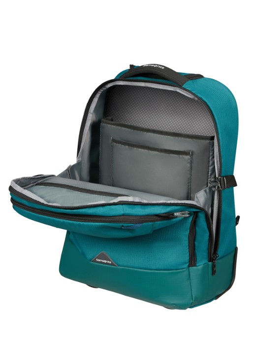 Samsonite Roadseeker Laptop/Backpack trolley met 17,3 inch laptopvak - voorkant 4 deep teal / zeegroen