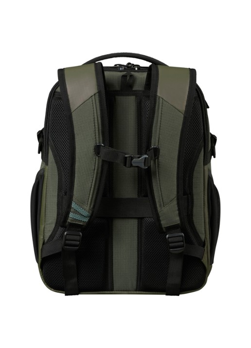 Samsonite Roadseeker laptoprugzak met 15,6 inch laptopvak - achterkant 5 dark olive / olijfgroen