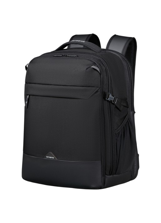 Samsonite Roadseeker vergrootbare laptoprugzak met 17,3 inch laptopvak - voorkant 5 deep black / zwart