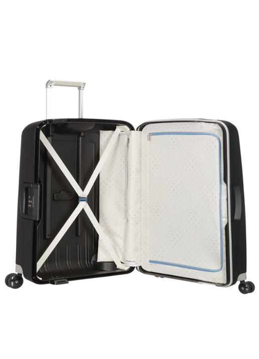 Samsonite S'Cure spinner 75 cm - voorkant 3 zwart