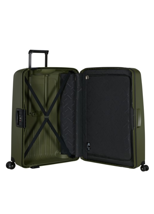Samsonite S'Cure spinner 81 cm - achterkant 4 olijfgroen