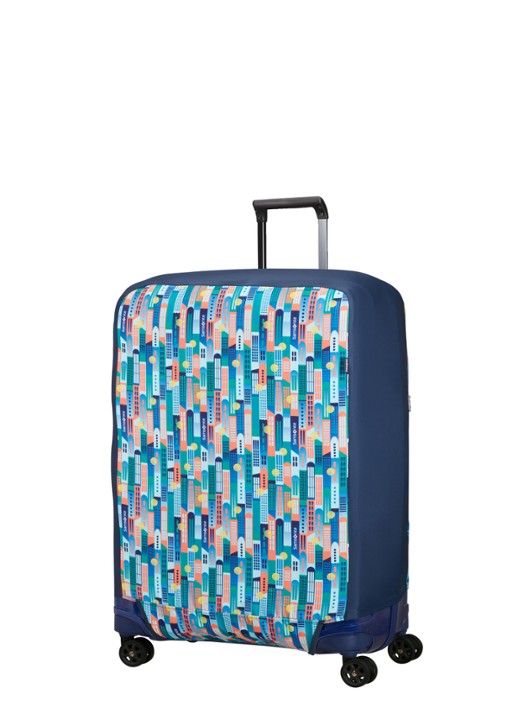 Samsonite TA Revolution L kofferhoes - voorkant 2 donkerblauw