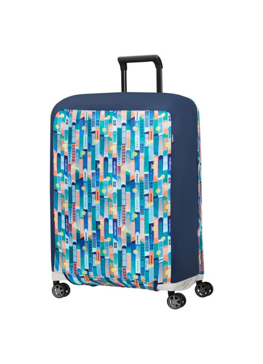 Samsonite TA Revolution M kofferhoes - voorkant 3 donkerblauw