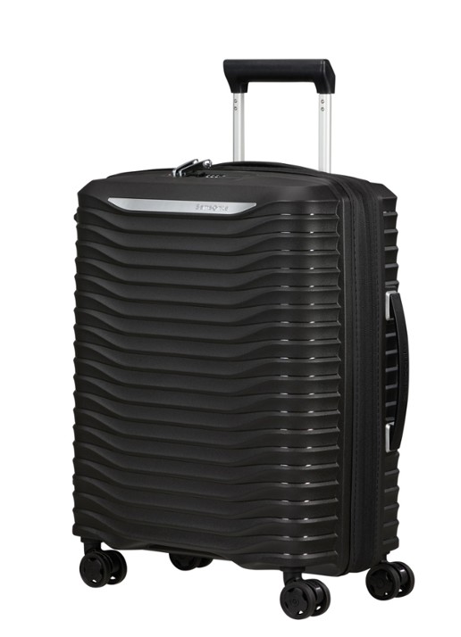 Samsonite Upscape vergrootbare spinner 55 cm - voorkant 2 zwart