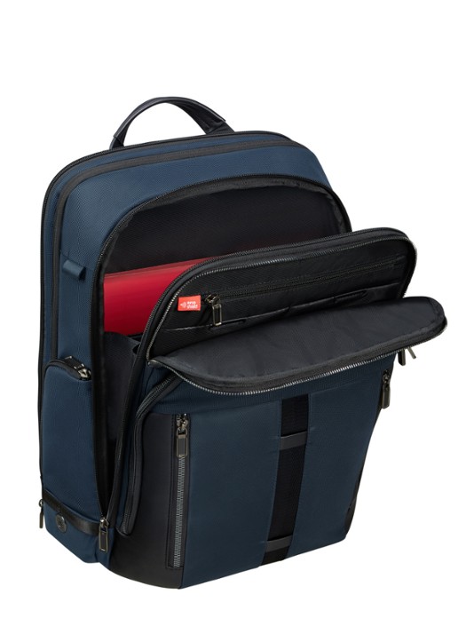 Samsonite Urban-Eye rugzak met 17,3 inch laptopvak - detail donkerblauw
