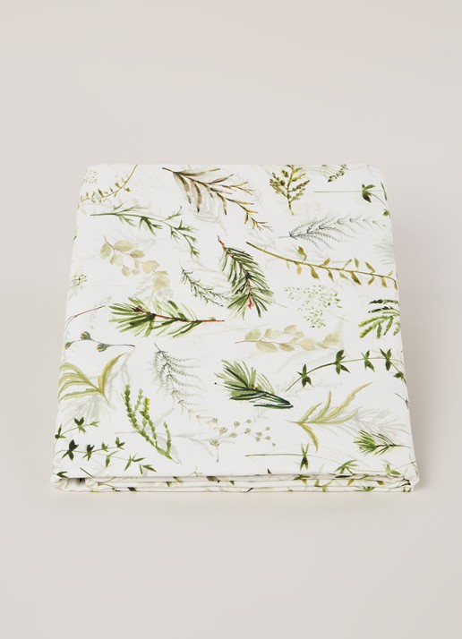 Sander Greenery tafelkleed van katoen 250 x 150 cm - voorkant 2 gebroken wit