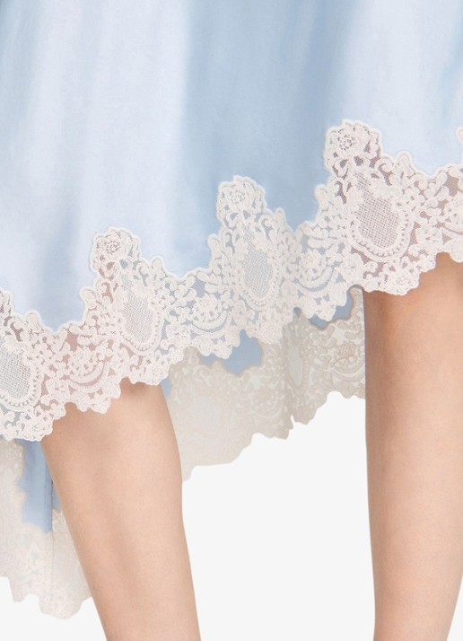 Sandro  Asymmetrische rok met details van kant - detail 4 blauw / ecru