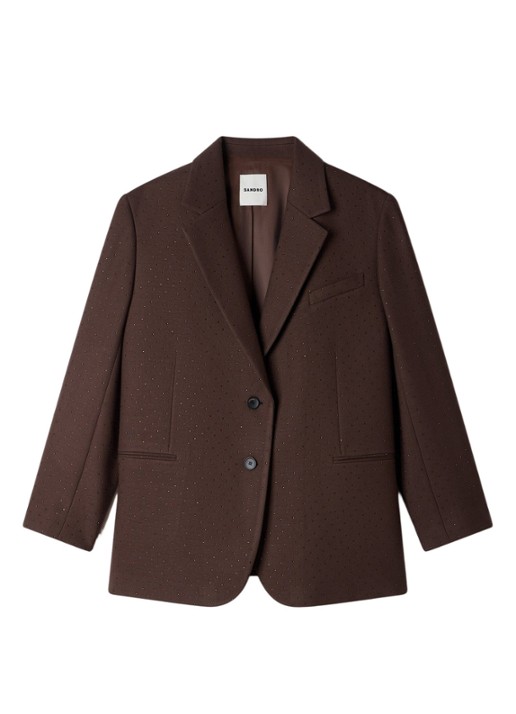 Sandro Blazer in wolblend met strass