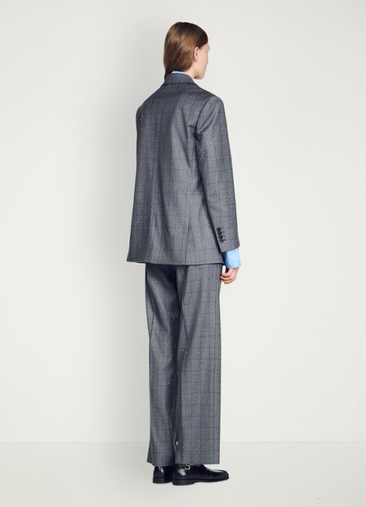 Sandro Blazer met ruit dessin - achterkant 7 dark grey / grijs