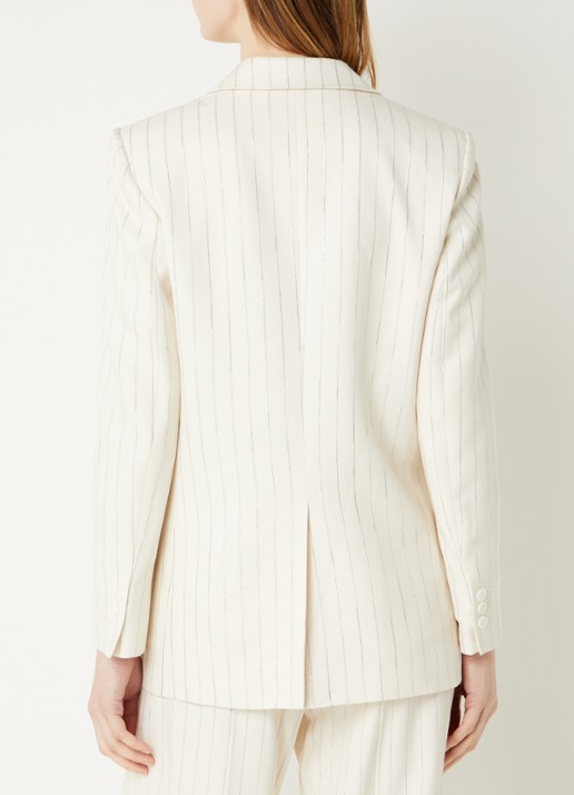 Sandro Blazer met streepprint en lurex - achterkant 3 beige
