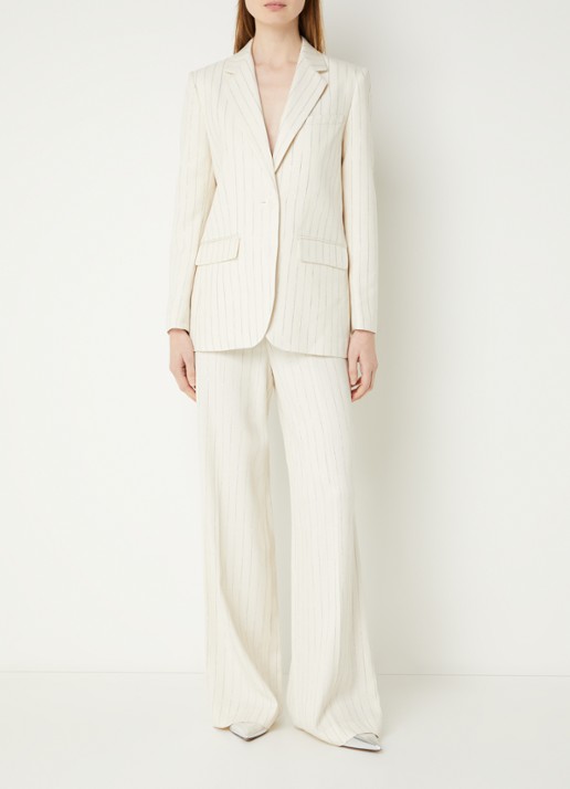 Sandro Blazer met streepprint en lurex - voorkant 2 beige