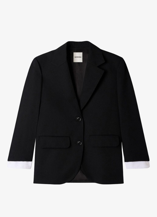 Sandro Blazer van wol met klepzakken