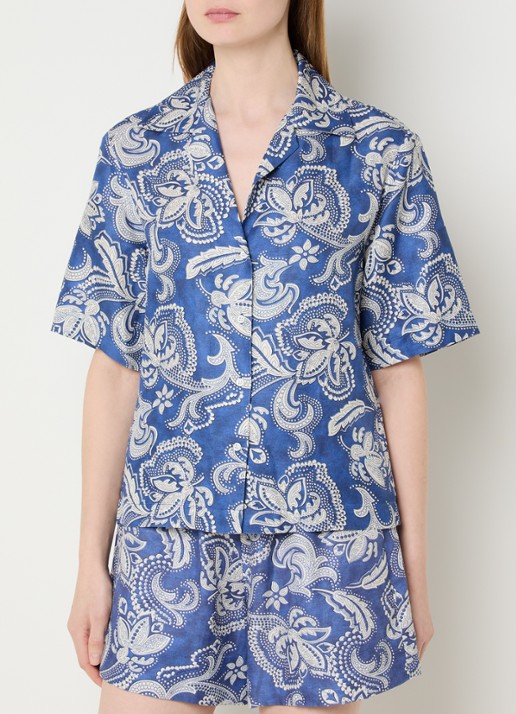 Sandro Blouse in linnenblend met paisley dessin