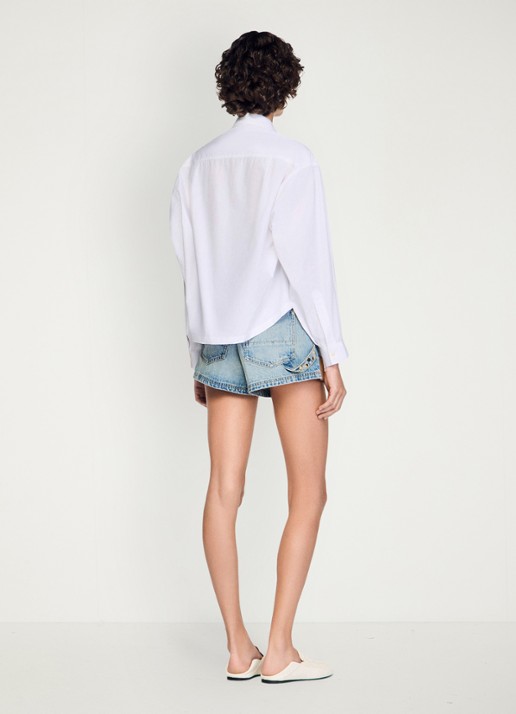 Sandro Blouse met bloemborduring - achterkant wit
