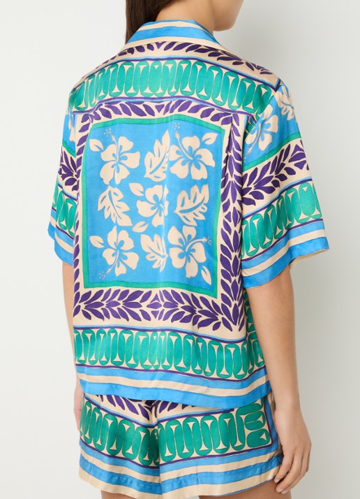 Sandro Blouse met grafische print  - achterkant 4 zeegroen