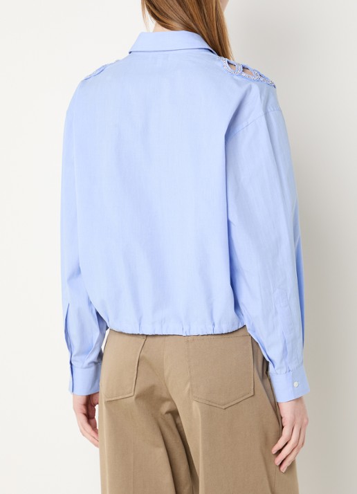 Sandro Blouse met strass - achterkant 4 blauwgrijs