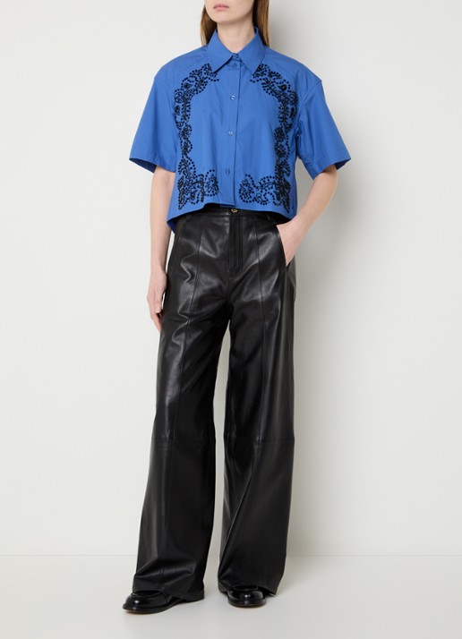 Sandro Blouse met strass - voorkant 2 royalblauw