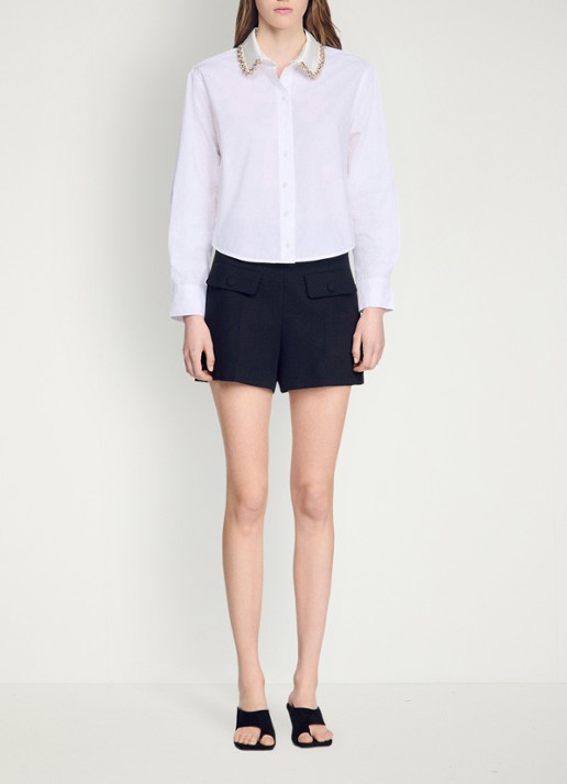 Sandro Blouse met strass - detail 4 wit