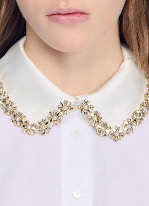 Sandro Blouse met strass - detail 5 wit