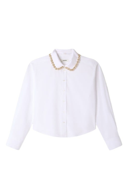 Sandro Blouse met strass - voorkant wit