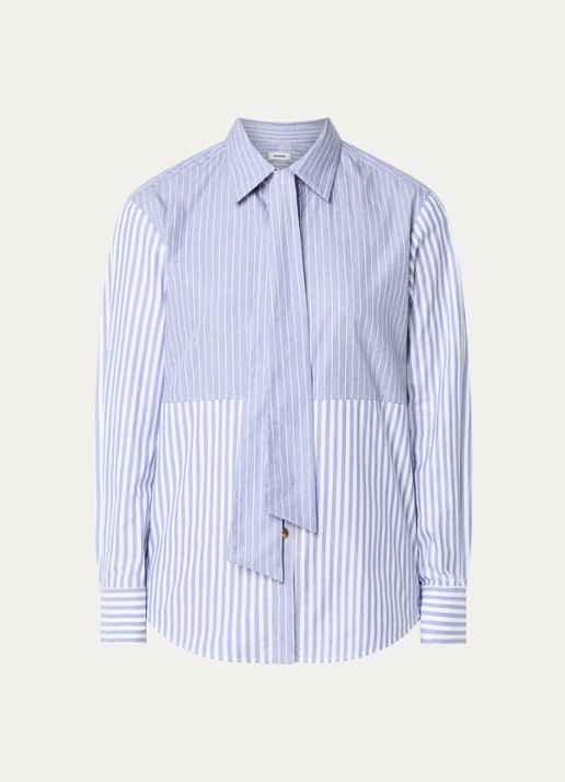 Sandro Blouse met streepprint - voorkant donkerblauw